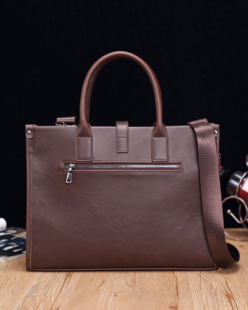 Borsa Porta PC Donna, Pelle Liscia, Struttura Rigida, Tracolla Rimovibile-Modaso
