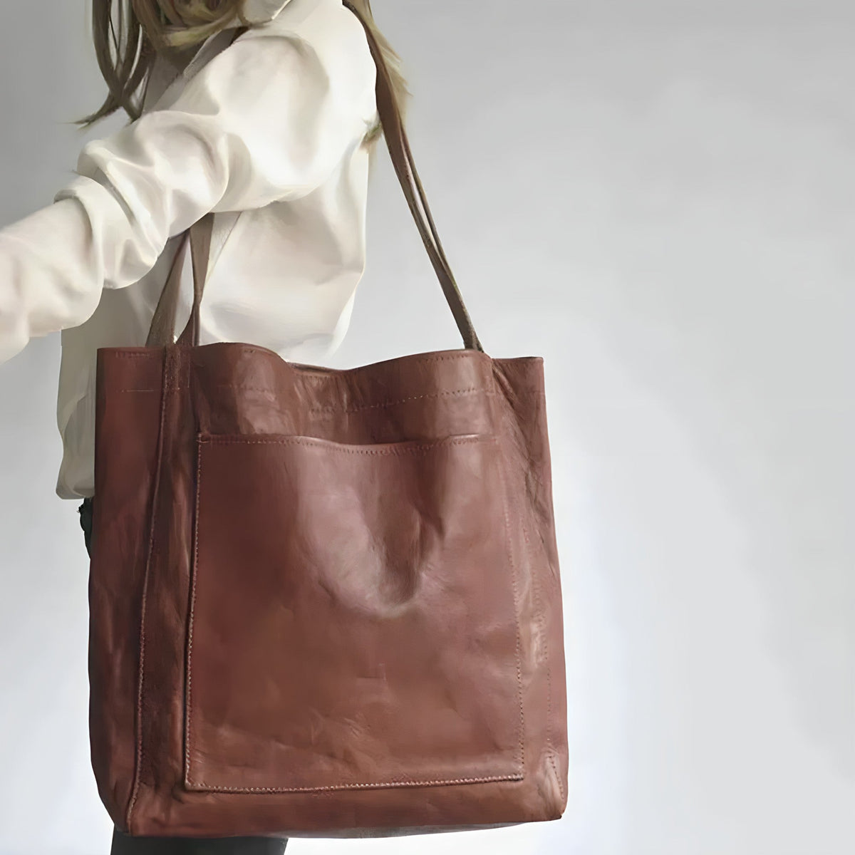 Borsa Shopper Donna, Ecopelle Morbida, Grande Capienza-Modaso