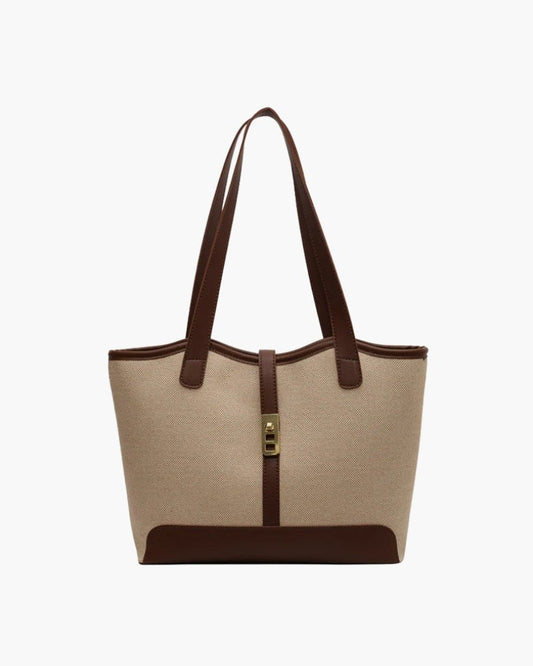 Borsa Tote Donna, Tela e Pelle, Chiusura Girevole-Modaso