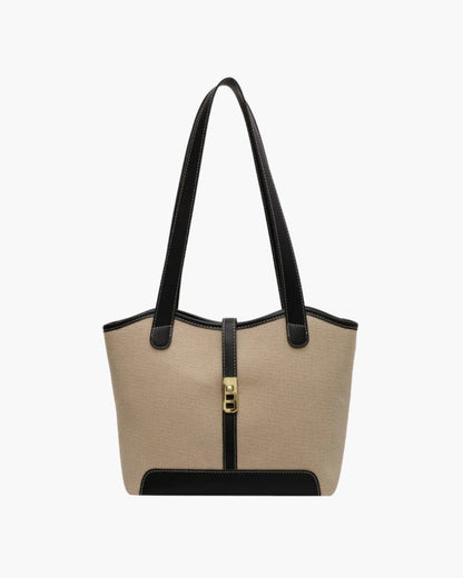 Borsa Tote Donna, Tela e Pelle, Chiusura Girevole-Modaso