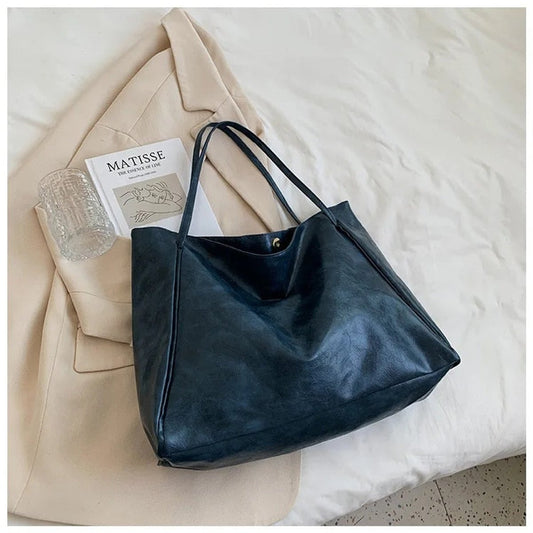 Borsa Vintage Donna, Ecopelle, Spallacci Doppi, Grande Capienza-Modaso