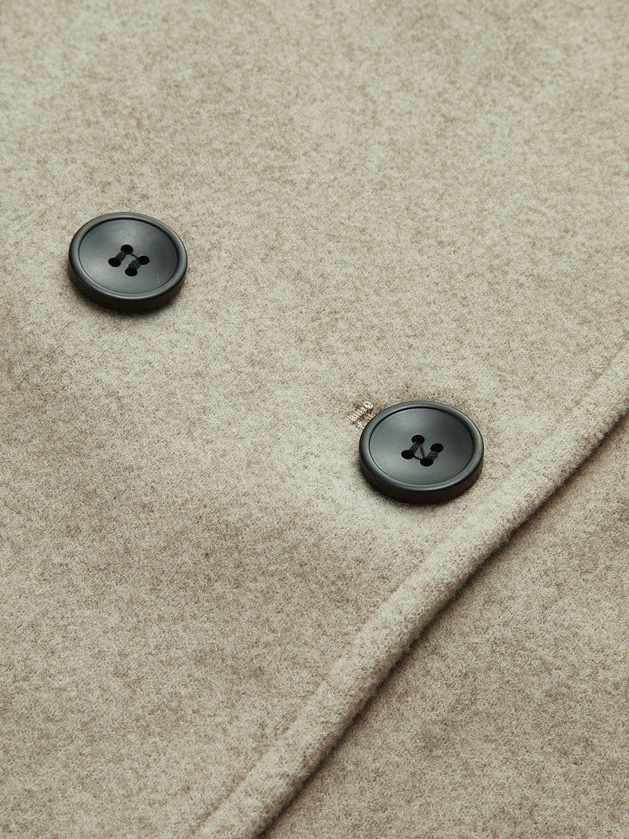 Cappotto Corto Donna, Caban Doppiopetto, Collo Alto, Vestibilità Morbida-Modaso