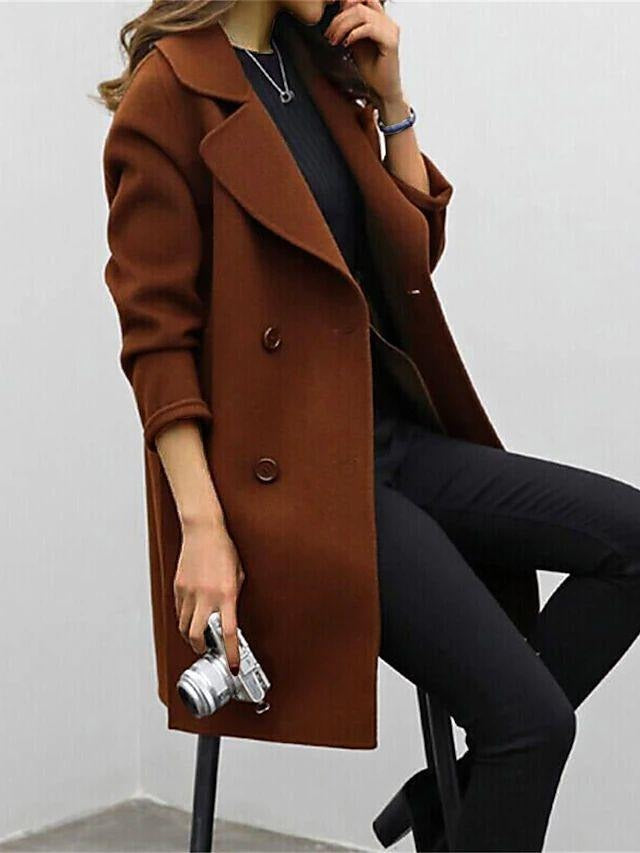 Cappotto Donna, Lungo, Doppiopetto, Revers Classico-Modaso