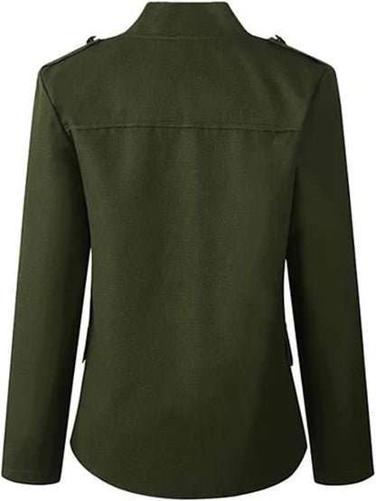 Giacca Corta Donna, Bottoni Frontali, Spalline, Collo Alto-Modaso