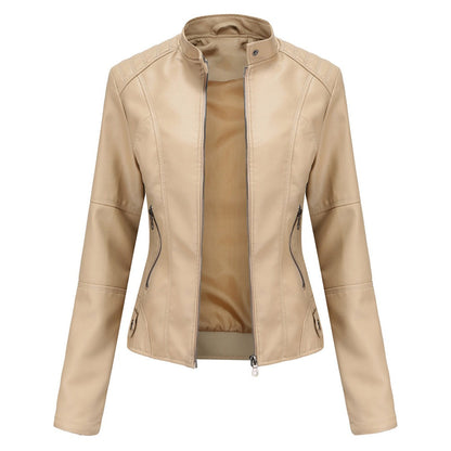 Giacca Ecopelle Donna, Biker, Collo alla Coreana, Zip-Modaso