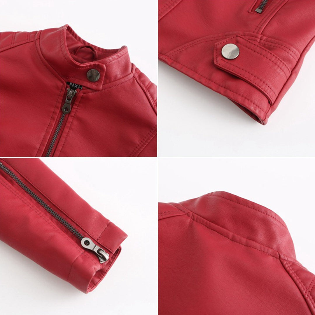 Giacca Ecopelle Donna, Biker, Collo alla Coreana, Zip-Modaso