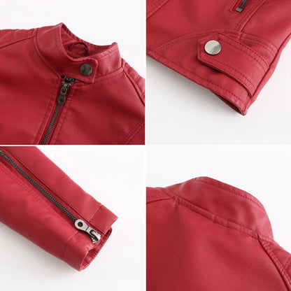 Giacca Ecopelle Donna, Biker, Collo alla Coreana, Zip-Modaso
