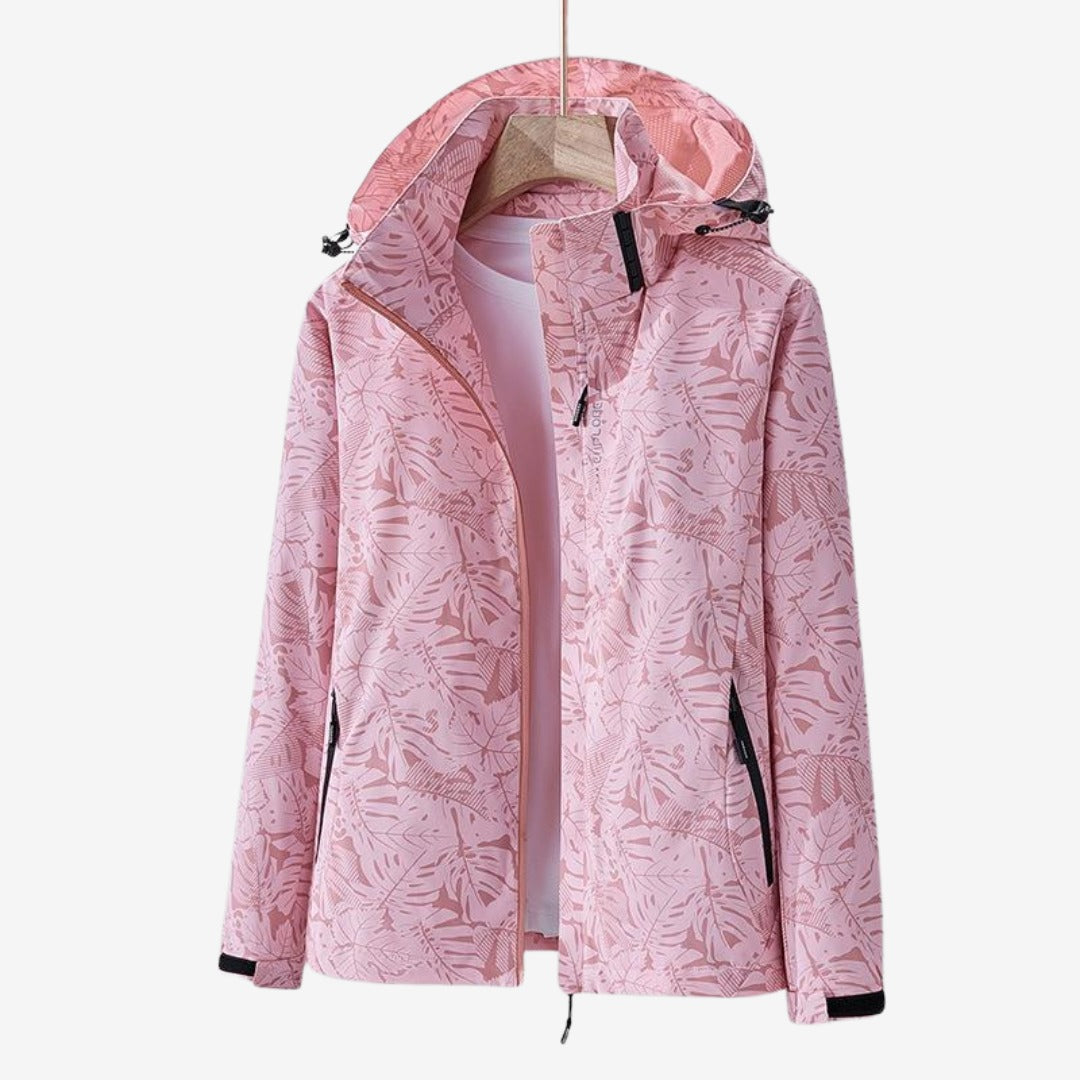 Giacca Impermeabile Donna, Cappuccio, Antivento, Tasche con Zip-Modaso