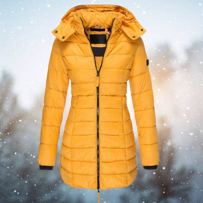 Giacca Invernale Donna, Lunga, Trapuntata, Cappuccio-Modaso