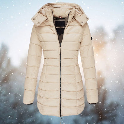 Giacca Invernale Donna, Lunga, Trapuntata, Cappuccio-Modaso