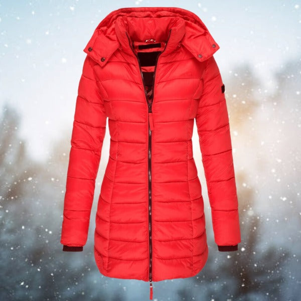 Giacca Invernale Donna, Lunga, Trapuntata, Cappuccio-Modaso