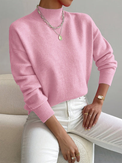 Lupetto Donna, Collo Alto Corto, Maglia Morbida, Manica Lunga-Modaso
