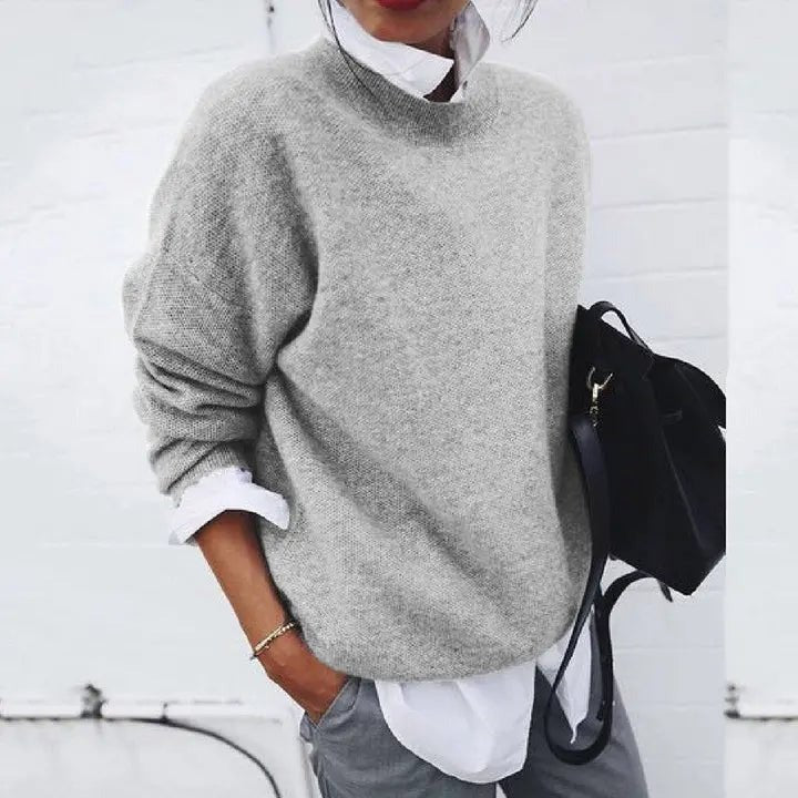 Maglione in Misto Cashmere, Donna, Girocollo, Vestibilità Ampia-Modaso