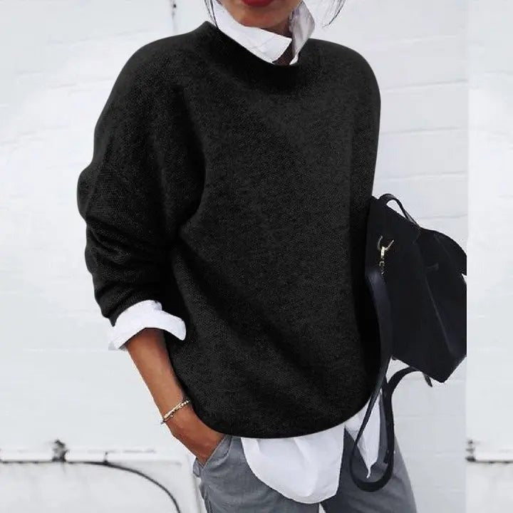 Maglione in Misto Cashmere, Donna, Girocollo, Vestibilità Ampia-Modaso