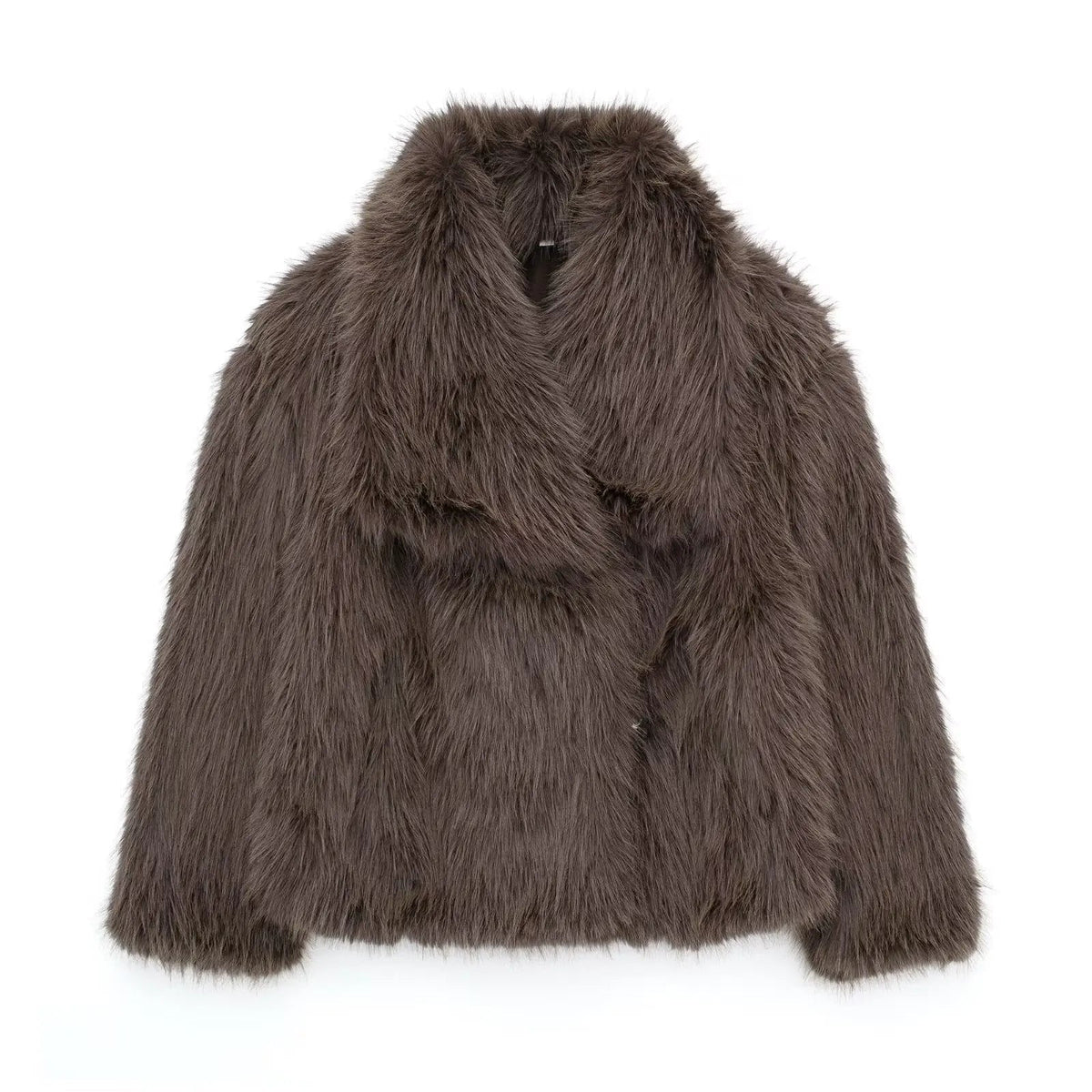 Pelliccia Donna Ecologica, Rever Ampi, Vestibilità Oversize, Pelo Soffice-Modaso