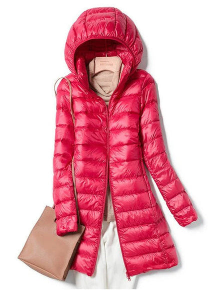 Piumino Lungo Donna, Cappuccio, Trapuntato, Vestibilità Regolare-Modaso