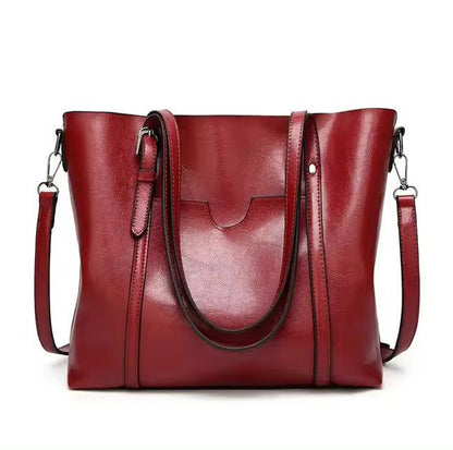 Shopping Bag, Ecopelle Effetto Cerato, Manici e Tracolla-Modaso