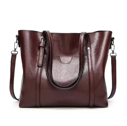 Shopping Bag, Ecopelle Effetto Cerato, Manici e Tracolla-Modaso
