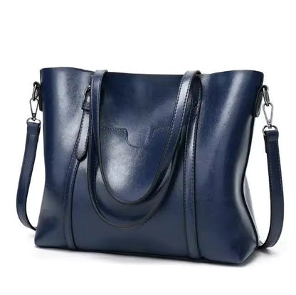 Shopping Bag, Ecopelle Effetto Cerato, Manici e Tracolla-Modaso