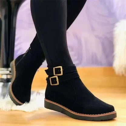 Stivaletti Bassi Donna, Plateau, Zip Laterale, Sottopiede Comodo-Modaso