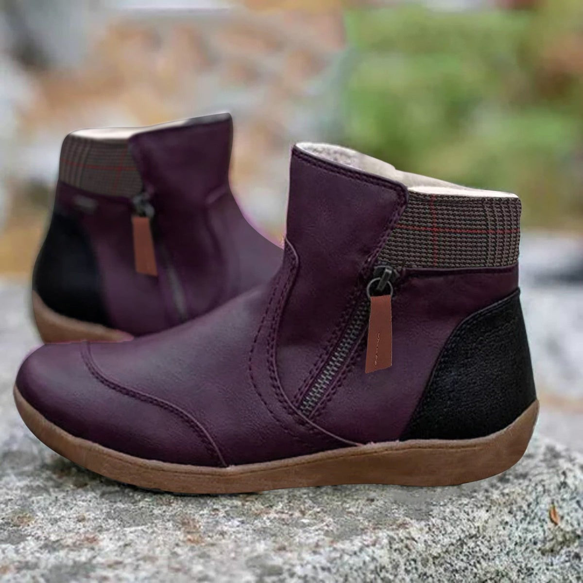 Stivaletti Impermeabili Donna, Zip Laterale, Suola Antiscivolo-Modaso