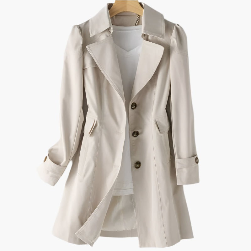 Trench Donna, Lungo, Monopetto, Colletto a Revers-Modaso