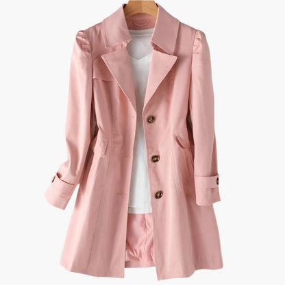 Trench Donna, Lungo, Monopetto, Colletto a Revers-Modaso